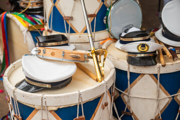 Congado or Congada in Minas Gerais State in Brazil, a famous expression of Brazilian and african culture and religiosity with dancers, kings, queens, catholic saints, drums and crowns.