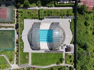 aerial view of Sorrento swimming pool. Italy