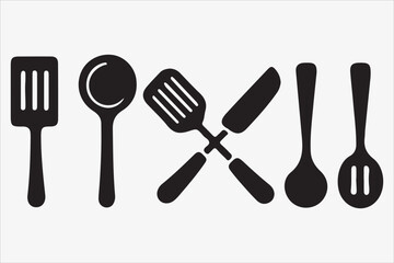 kitchenware silhouette vector illustration on a White Background