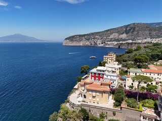 aerial view of Sorrento coast line in the gulf of Naples. Italy