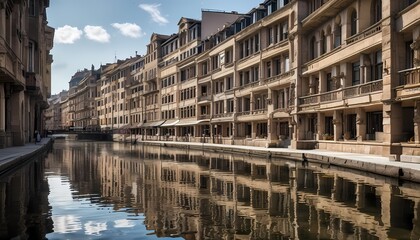 Naklejka premium urban architecture on the river, highly detailed, photorealistic. Generative AI, Generative, AI