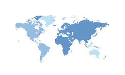 Map of world isolated modern colorful style. for website layouts, background, education, precise, customizable, Travel worldwide, map silhouette backdrop, earth geography, political, reports.