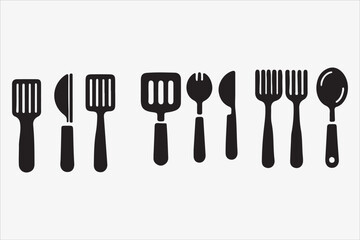 kitchenware silhouette vector illustration on a White Background