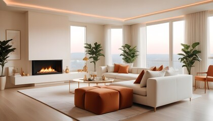 Fototapeta premium Photo interior modern design room 3d illustration