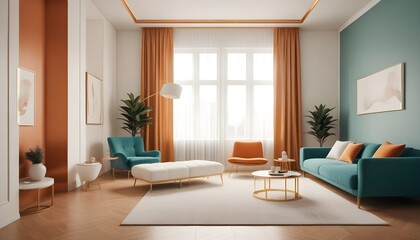 Photo interior modern design room 3d illustration