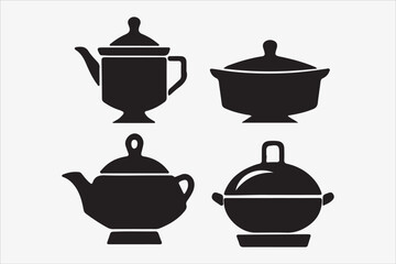 kitchenware silhouette vector illustration on a White Background