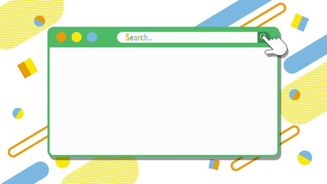 ウェブ検索のフレーム、クリックするアニメーション