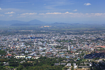 Scenery of Hua Hin city view from Khao Hin Lek Fai Another beautiful viewpoint of Hua Hin. Prachuap Khiri Khan, Thailand 
