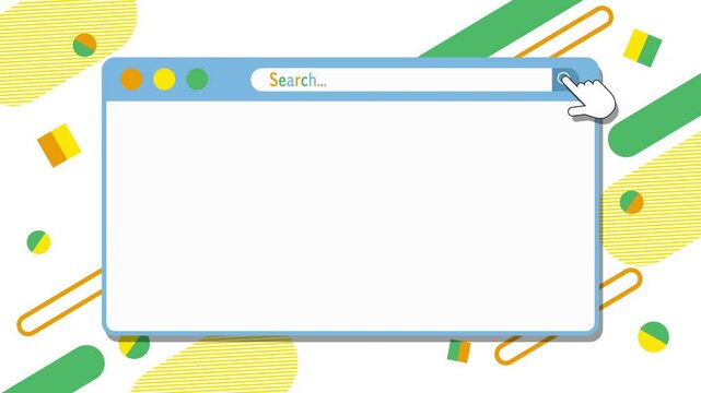 ウェブ検索のフレーム、クリックするアニメーション