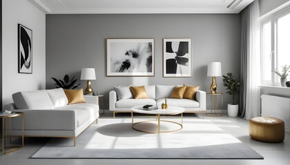 Photo interior modern design room 3d illustration