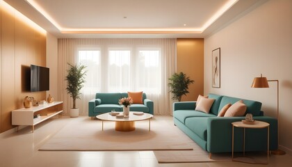 Fototapeta premium Photo interior modern design room 3d illustration