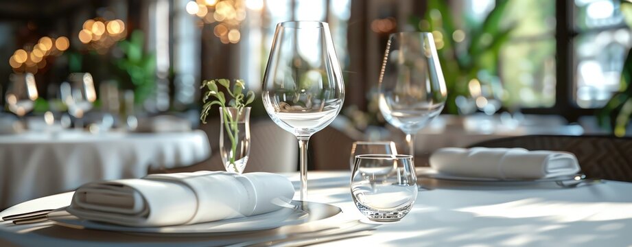 High-End Restaurant with Elegant Touches and Blank Space