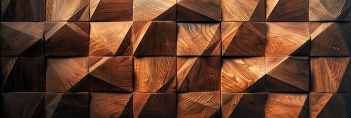 Natural-Looking Soft Sheen Tiles with Diamond-Shaped Wooden Background