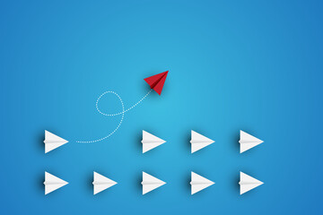 Business competitive advantage of paper plane in new competitive.