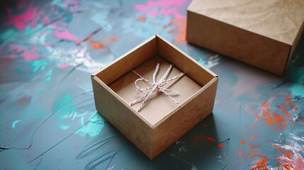 top view of diy gift box