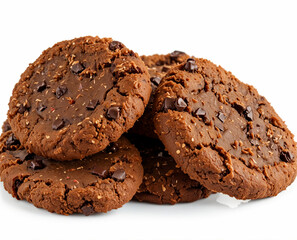 Fototapeta premium Coconut chocolate cookies, isolated on white background