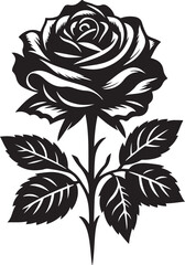 Rose flower Silhouette vector illustration