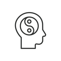 Emotional wellness, in line design. Emotional wellness, mental health, stress relief, mindfulness, self-care, emotional balance on white background vector. Emotional wellness editable stroke icon.