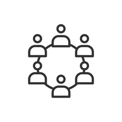 Social connectedness, in line design. Social connectedness, community, relationships, belonging, on white background vector. Social connectedness editable stroke icon.