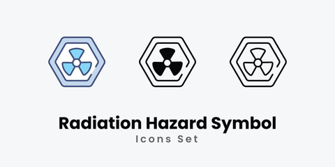 Radiation Hazard Symbol icons vector set stock illustration