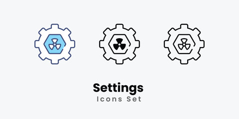Settings icons vector set stock illustration 
