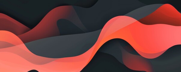Abstract red and black wave design, modern minimal wallpaper for iPhone