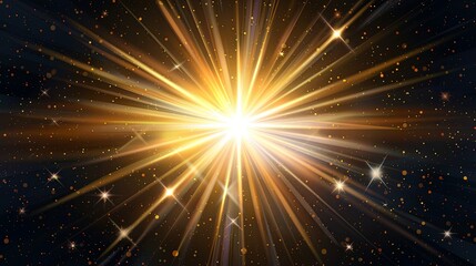 Naklejka premium Glowing light explodes on a transparent background. with ray. Transparent shining sun, bright flash. The center of a bright flash