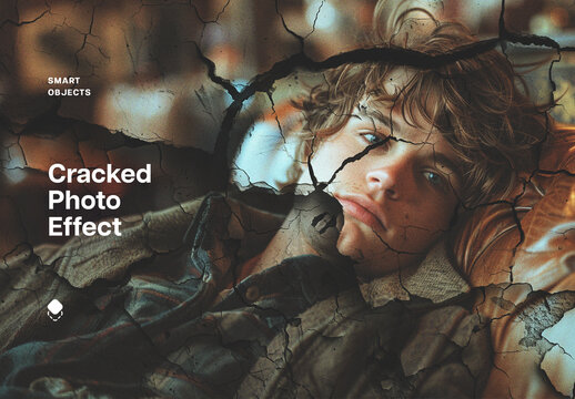 Cracked Photo Effect Mockup With Generative AI