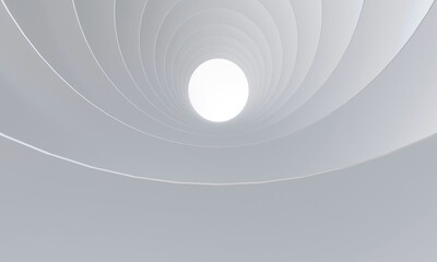 Naklejka premium Abstract white circular tunnel. 3d illustration