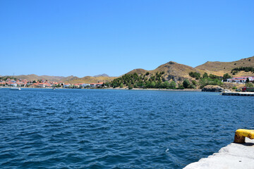 to the port - Myrina, Limnos (lemnos) island, Greece, aegean sea