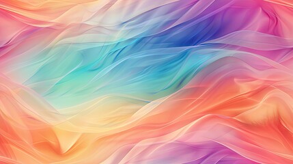 Fototapeta premium A colorful abstract image of fabric waves in a rainbow of hues. SEAMLESS PATTERN