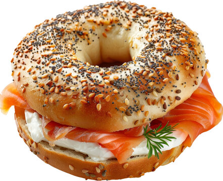 Delicious everything bagel with smoked salmon, cream cheese, and fresh dill. Perfect for breakfast or brunch.