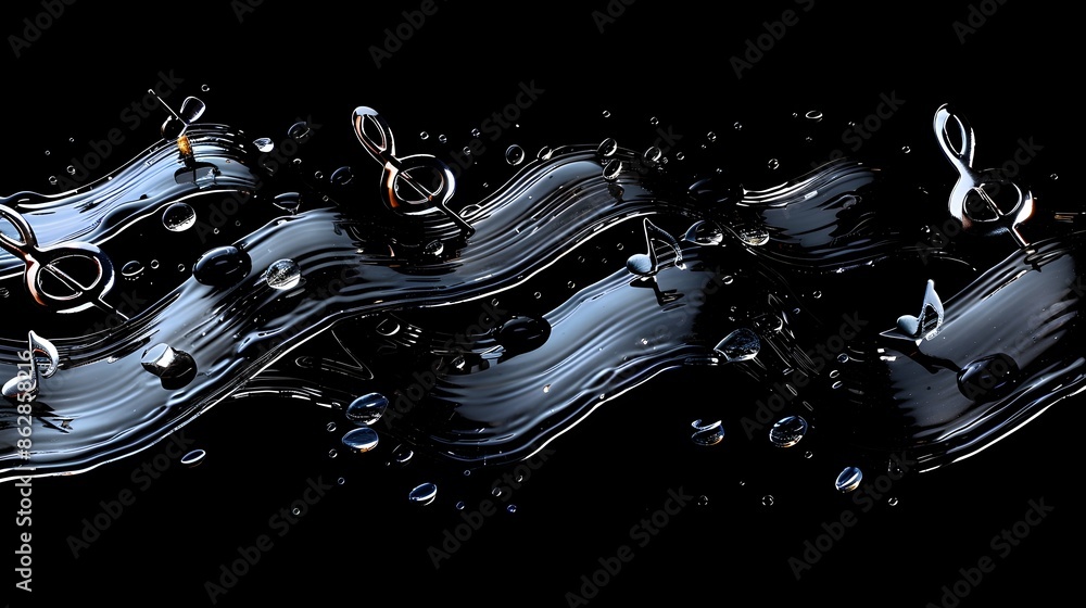 Poster dynamic liquid abstract with captivating ripples and textures