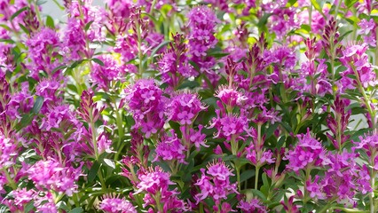 Purple flowers of origanum vulgare or common oregano wild marjoram