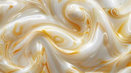 Obraz premium Creamy gold and white swirls create a luxurious, smooth abstract background with a flowing, marble-like texture.