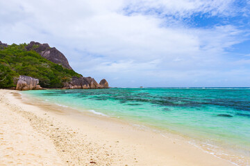 Landscape photo taken at the Anse Source d'Argent beach, La Digue