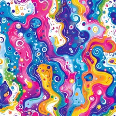 Colorful graffiti abstract art seamless pattern with funky doodles in a vibrant and energetic design