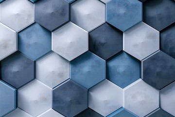 3d wallpaper grey blue geometric hexagon tiles Background Tiles Pattern Concept