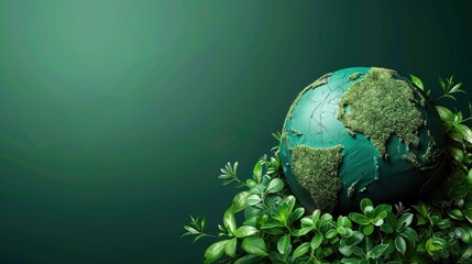 Fototapeta premium A globe with greenery Design for banners posters or vector illustrations