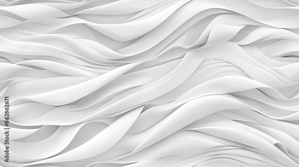 Poster a close-up image of abstract white wavy lines creating a textured background. seamless pattern