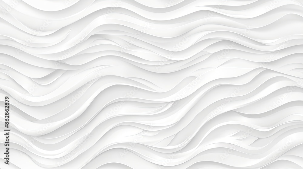 Poster a close-up view of a white, abstract wavy pattern. the texture creates an illusion of depth and move
