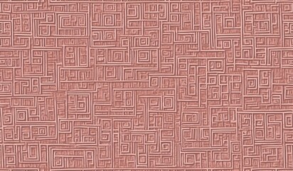 Fototapeta premium Geometric maze pattern in shades of subtle pink