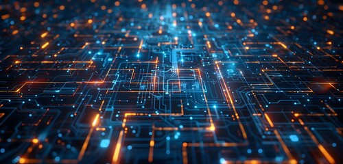 Abstract digital background blue binary code  representing data flow cyber space technology concept.