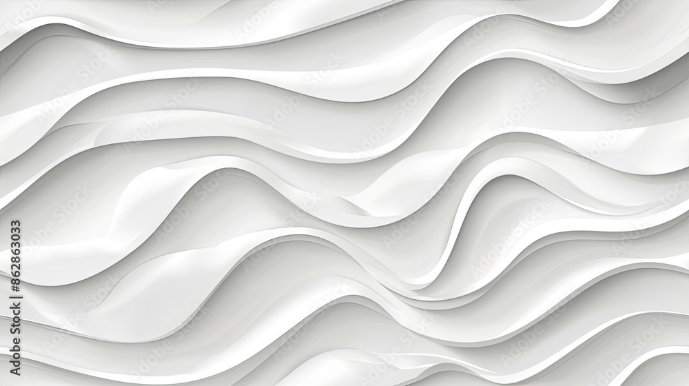 Poster a close-up image of a textured, white, wavy pattern background seamless pattern