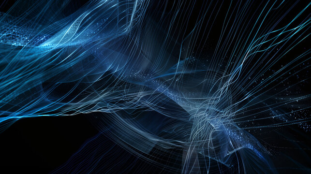 Abstract background banner, slide for AI, data science and nano technology. Deep space, nature, multiverse, quantum scale concepts.