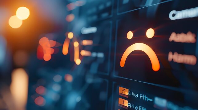 Customer Pain Points Glowing pain point icon with softly lit feedback details