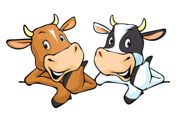 Cute cow cartoon Stock Vector