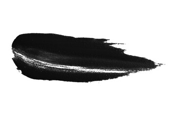 A smear of black paint on a blank background