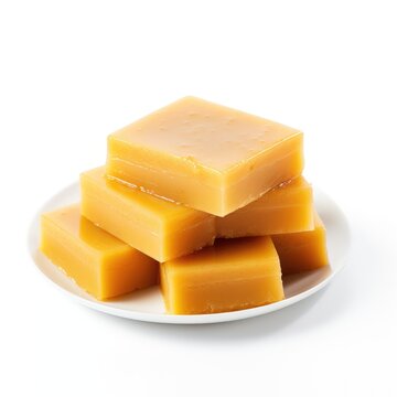 Plate of Mysore Pak - Traditional Indian Sweet Delicacy