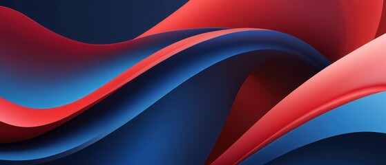 Abstract blue and red flowing waves design. Modern minimalist background for presentation, website, poster, banner, flyer, or social media.